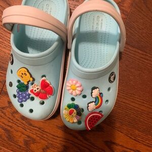 CROCS Blue Sandals with Playful Charms